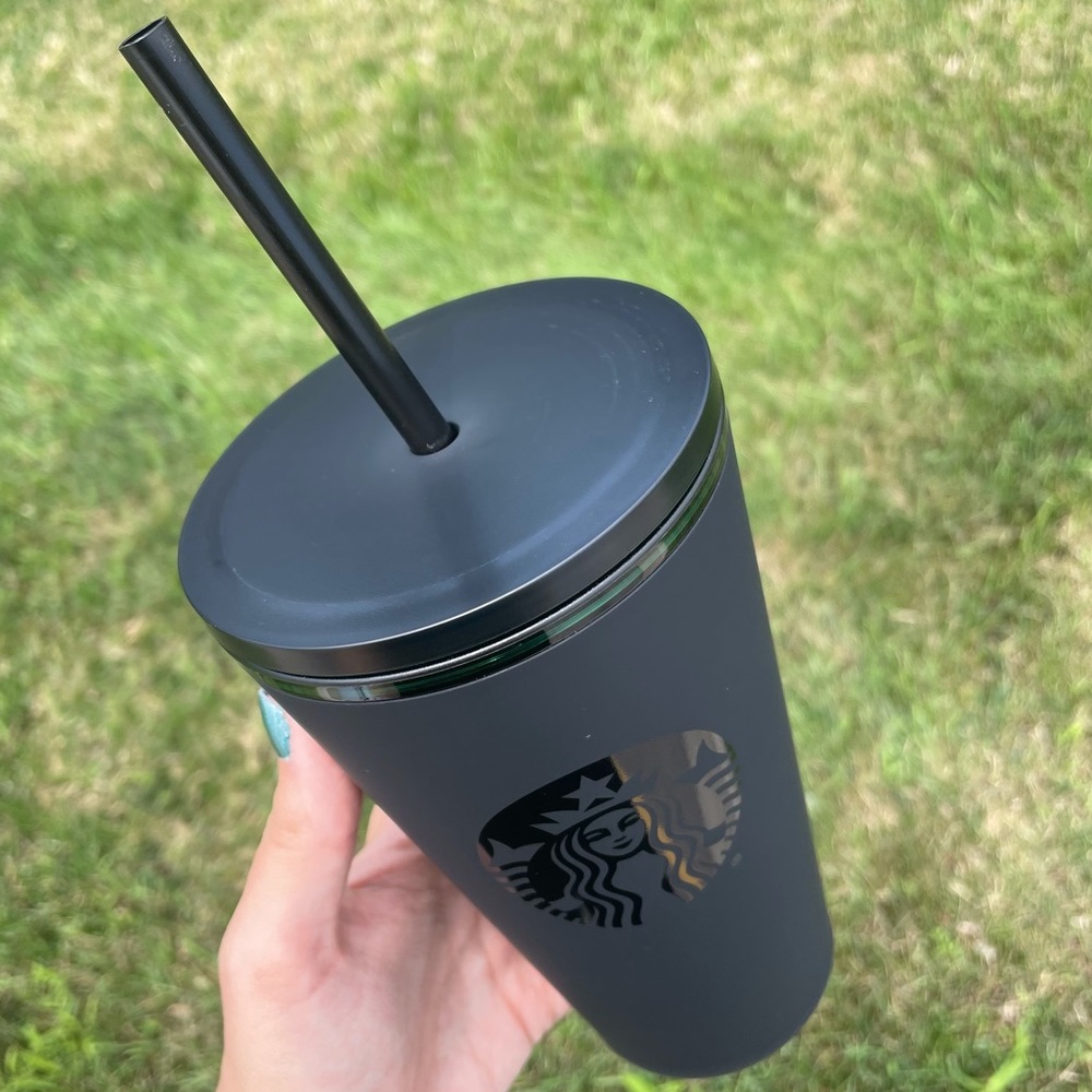 NEW Starbucks Black Matte Grande Tumbler Cold Cup - Picture 3 of 8